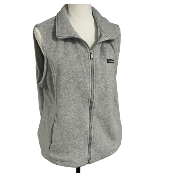 Columbia XL Heather Gray Fleece Women’s Vest EUC - Picture 1 of 7